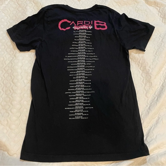 Cardi B Invasion of Privacy Tour T-Shirt Women’s Medium 2019 Black Dates on Back - Picture 5 of 9
